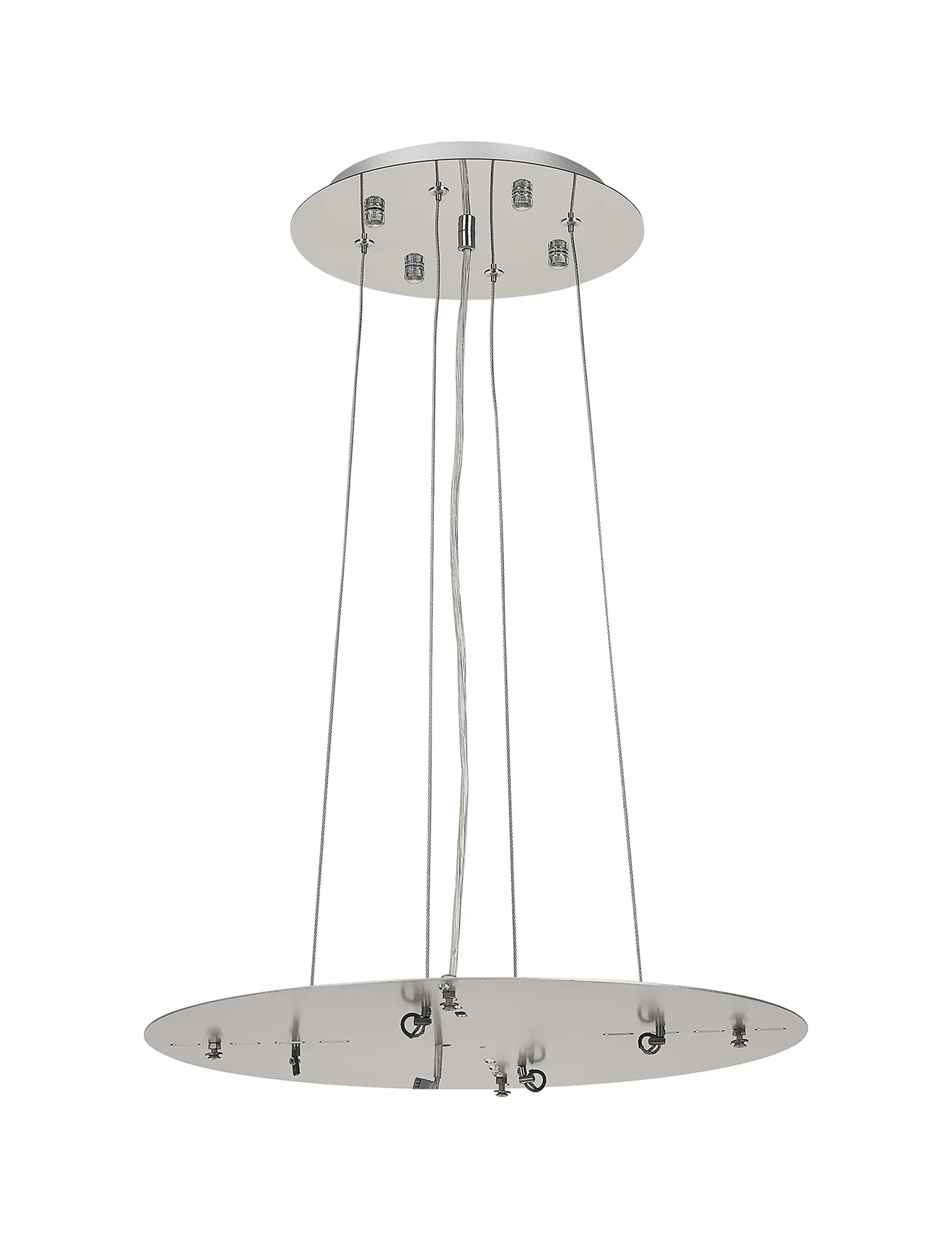 D0925CH/SI  Lowan 440mm, 3m Suspension Plate c/w Power Cable To Lower Flush Fittings, Polished Chrome/Silver Max Load 20kg (ONLY TESTED FOR OUR RANGE OF PRODUCTS)
